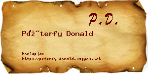 Péterfy Donald névjegykártya